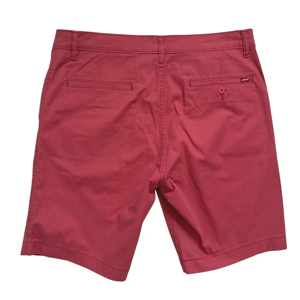Levis Mens XX Chino Shorts Red Stretch Twill Slim Regular Fit 34 85229-0127 NWT